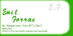 emil forras business card